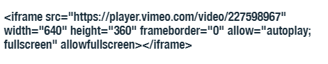 Vimeo Embed Code